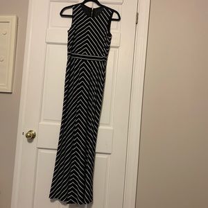 Black and white stripped maxi dress